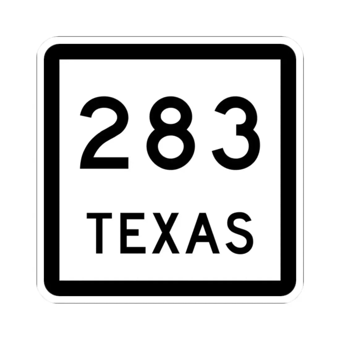 Texas 283 (Texas) (Road Sign) STICKER Vinyl Kiss-Cut Decal 2 Inch White - The Sticker Space