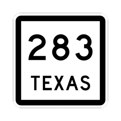 Texas 283 (Texas) (Road Sign) STICKER Vinyl Kiss-Cut Decal 3 Inch White - The Sticker Space