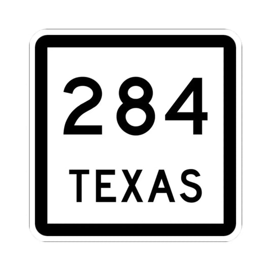 Texas 284 (Texas) (Road Sign) STICKER Vinyl Kiss-Cut Decal 2 Inch White - The Sticker Space