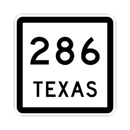 Texas 286 (Texas) (Road Sign) STICKER Vinyl Kiss-Cut Decal 6 Inch White - The Sticker Space