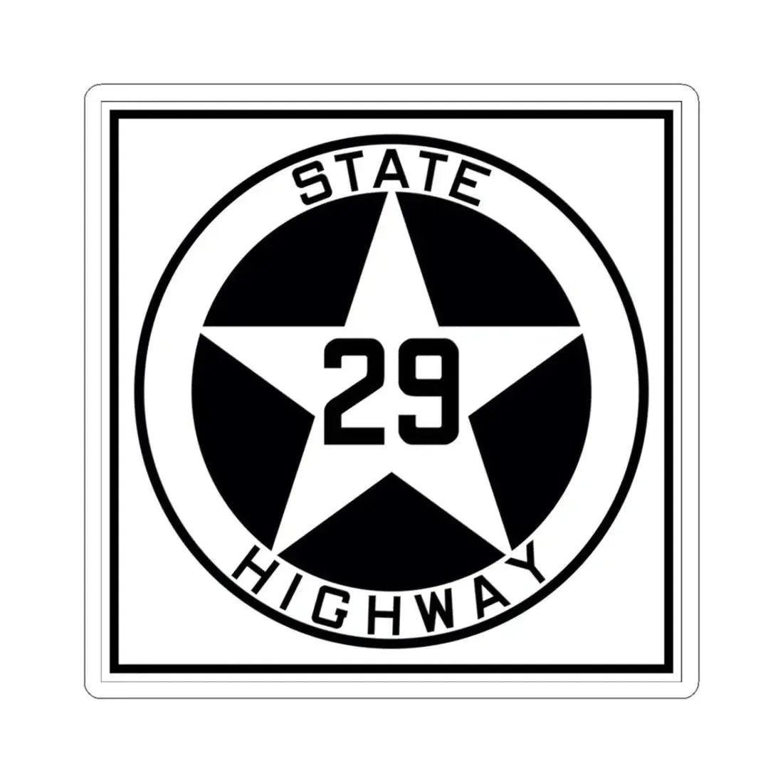Texas 29 1917 (Texas) (Road Sign) STICKER Vinyl Kiss-Cut Decal 3 Inch White - The Sticker Space