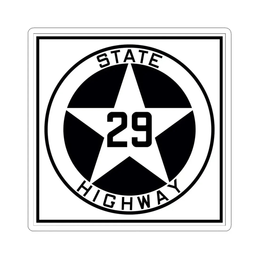 Texas 29 1917 (Texas) (Road Sign) STICKER Vinyl Kiss-Cut Decal 4 Inch White - The Sticker Space