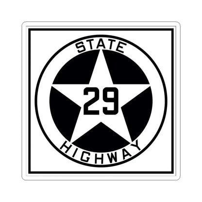 Texas 29 1917 (Texas) (Road Sign) STICKER Vinyl Kiss-Cut Decal 4 Inch White - The Sticker Space
