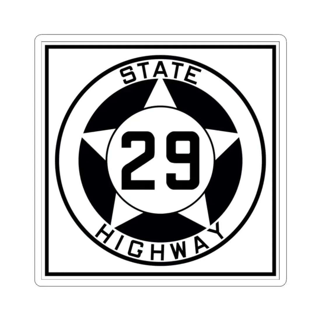Texas 29 1935 (Texas) (Road Sign) STICKER Vinyl Kiss-Cut Decal 2 Inch White - The Sticker Space