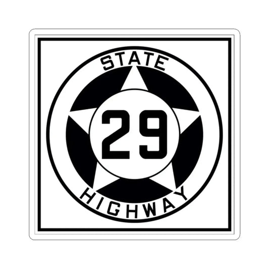 Texas 29 1935 (Texas) (Road Sign) STICKER Vinyl Kiss-Cut Decal 2 Inch White - The Sticker Space