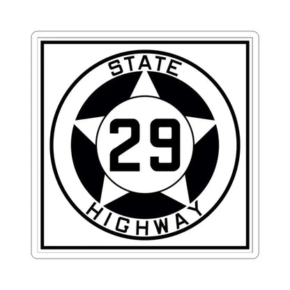 Texas 29 1935 (Texas) (Road Sign) STICKER Vinyl Kiss-Cut Decal 3 Inch White - The Sticker Space