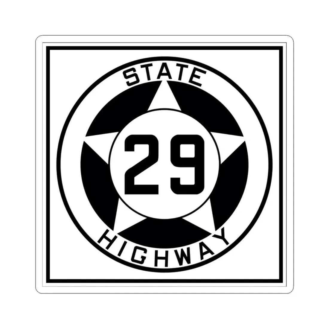 Texas 29 1935 (Texas) (Road Sign) STICKER Vinyl Kiss-Cut Decal 4 Inch White - The Sticker Space