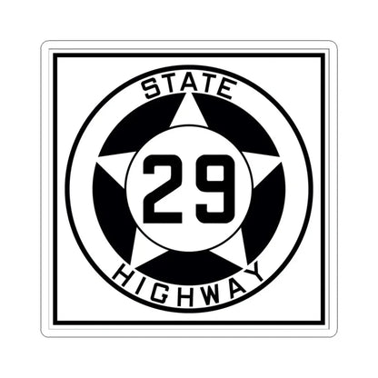 Texas 29 1935 (Texas) (Road Sign) STICKER Vinyl Kiss-Cut Decal 4 Inch White - The Sticker Space