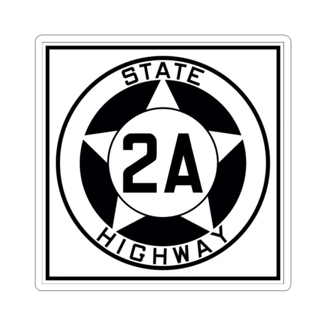 Texas 2A 1935 (Texas) (Road Sign) STICKER Vinyl Kiss-Cut Decal 2 Inch White - The Sticker Space