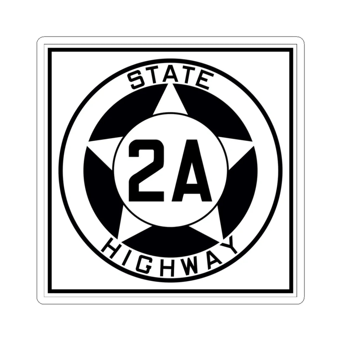Texas 2A 1935 (Texas) (Road Sign) STICKER Vinyl Kiss-Cut Decal 3 Inch White - The Sticker Space