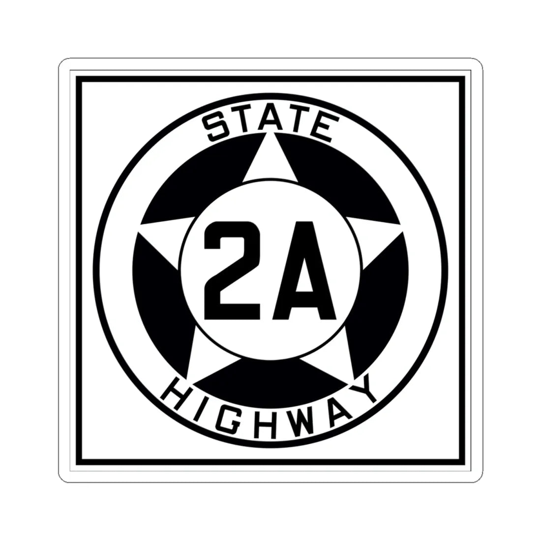 Texas 2A 1935 (Texas) (Road Sign) STICKER Vinyl Kiss-Cut Decal 4 Inch White - The Sticker Space