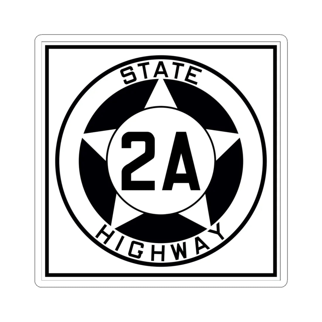 Texas 2A 1935 (Texas) (Road Sign) STICKER Vinyl Kiss-Cut Decal 6 Inch White - The Sticker Space