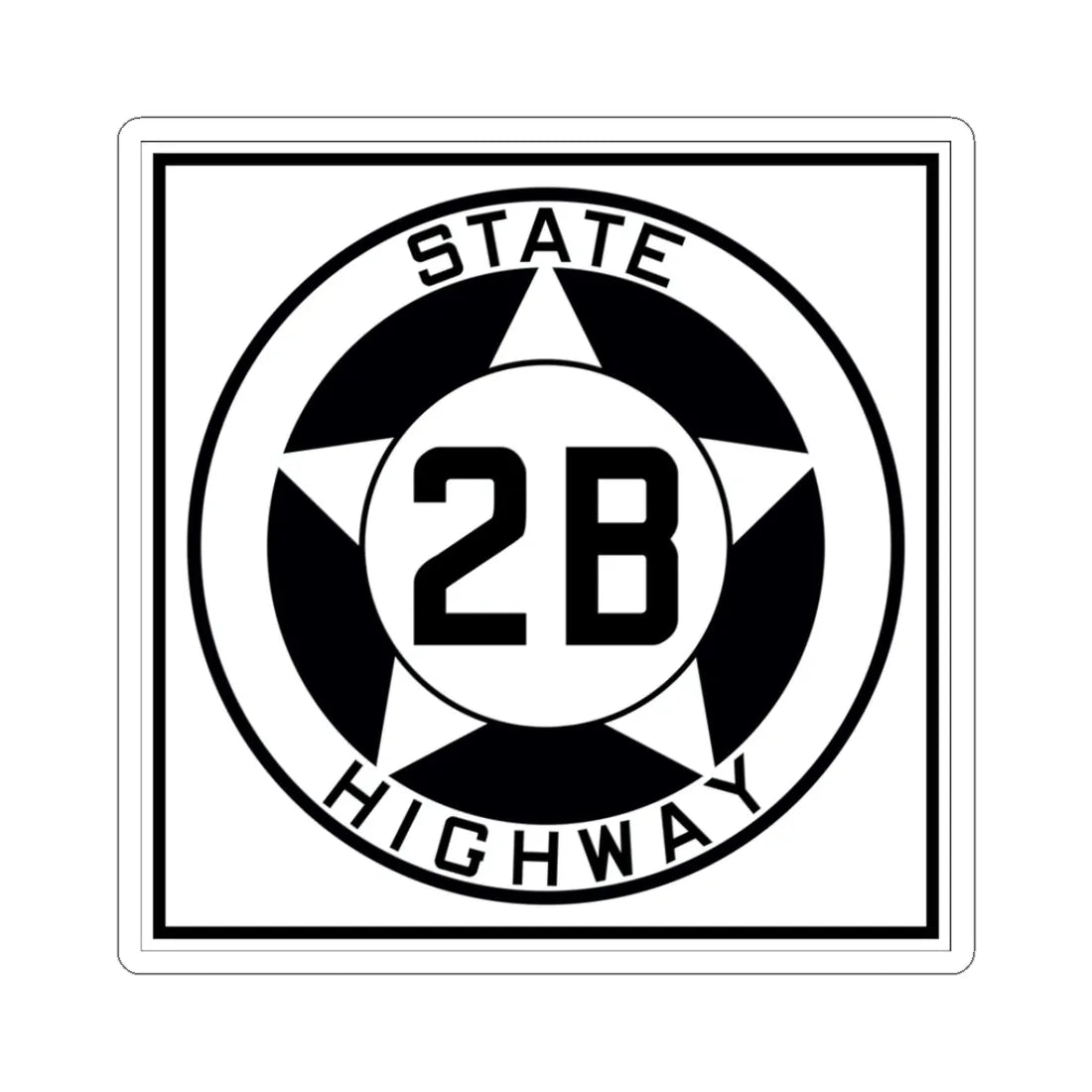 Texas 2B 1935 (Texas) (Road Sign) STICKER Vinyl Kiss-Cut Decal 3 Inch White - The Sticker Space