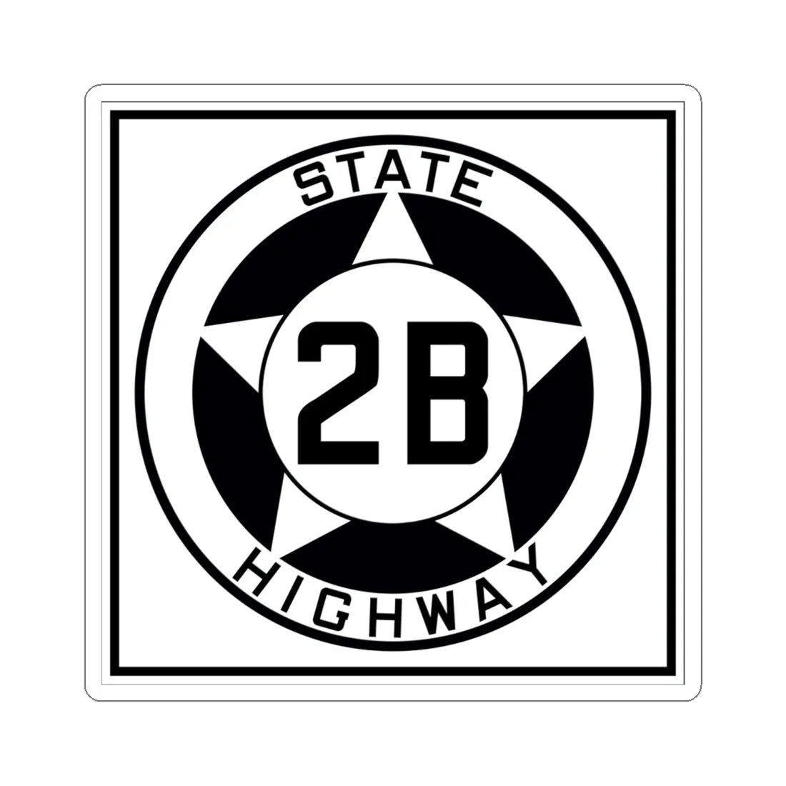 Texas 2B 1935 (Texas) (Road Sign) STICKER Vinyl Kiss-Cut Decal 6 Inch White - The Sticker Space
