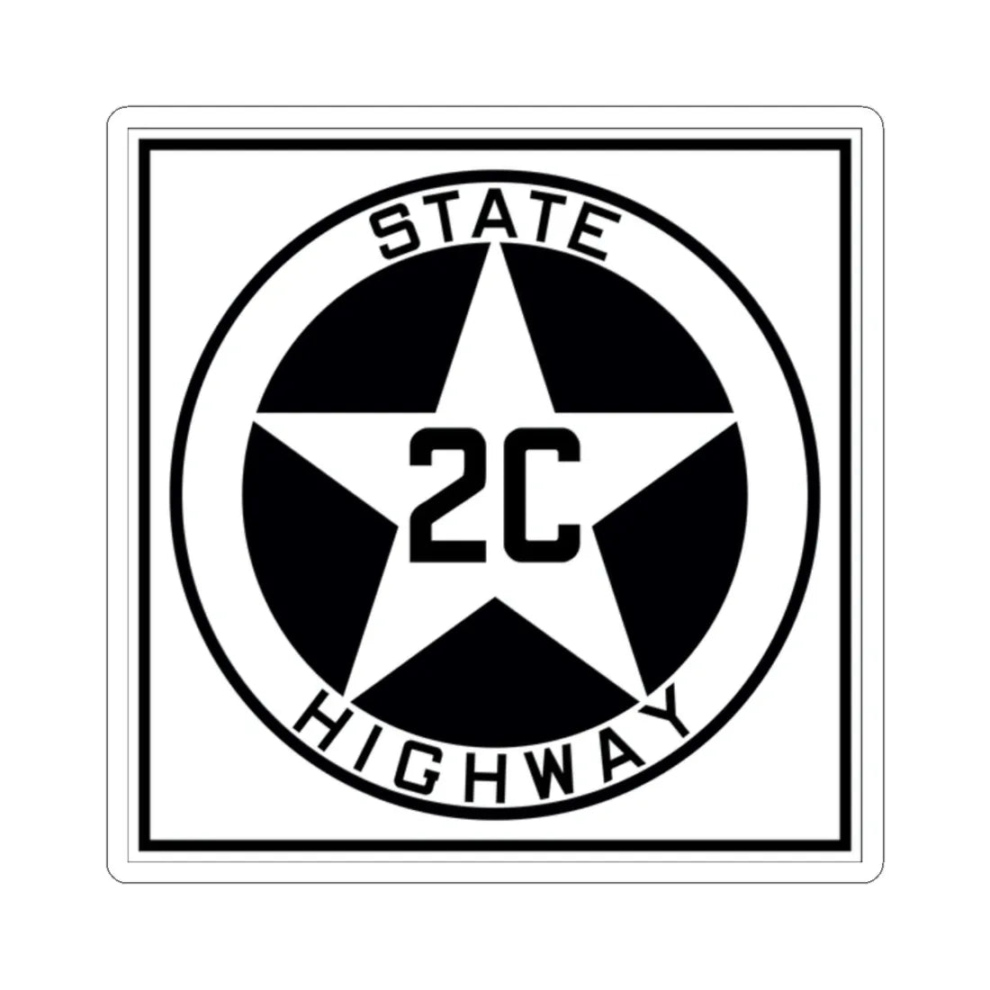 Texas 2C 1917 (Texas) (Road Sign) STICKER Vinyl Kiss-Cut Decal 2 Inch White - The Sticker Space