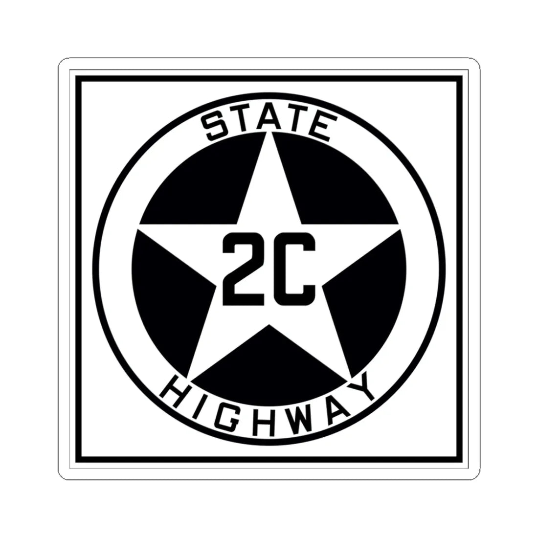 Texas 2C 1917 (Texas) (Road Sign) STICKER Vinyl Kiss-Cut Decal 3 Inch White - The Sticker Space