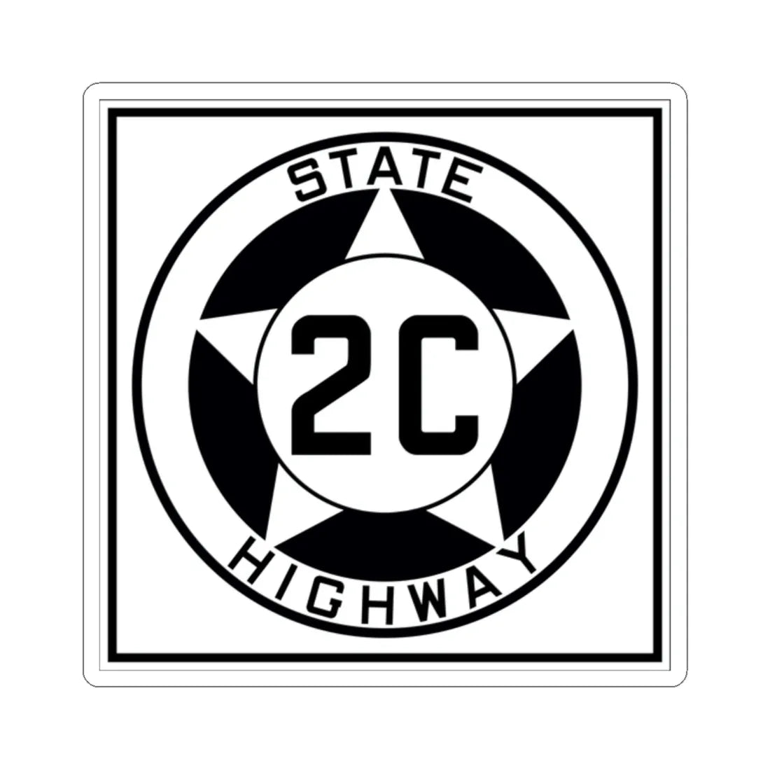 Texas 2C 1935 (Texas) (Road Sign) STICKER Vinyl Kiss-Cut Decal 2 Inch White - The Sticker Space