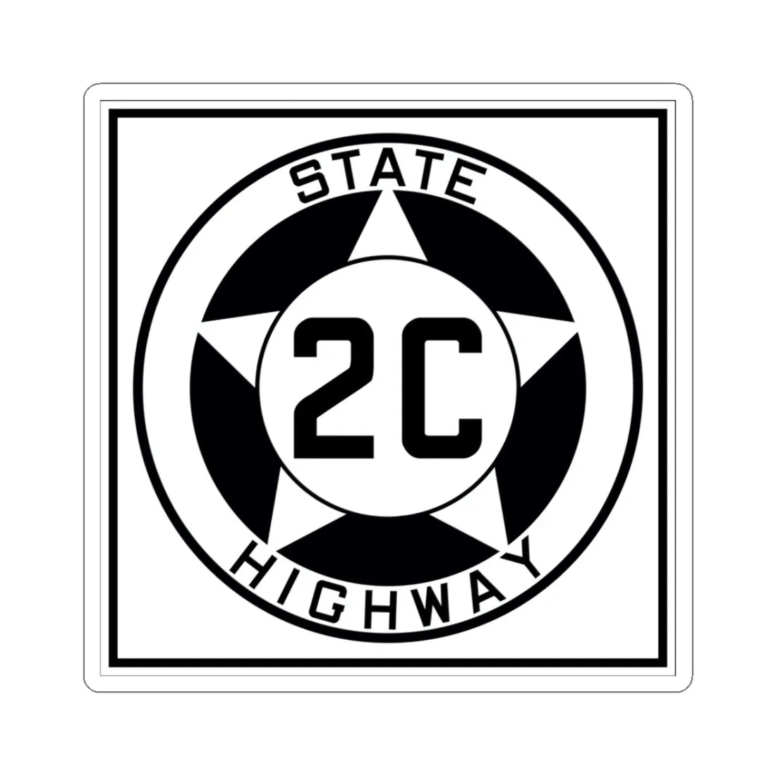 Texas 2C 1935 (Texas) (Road Sign) STICKER Vinyl Kiss-Cut Decal 3 Inch White - The Sticker Space