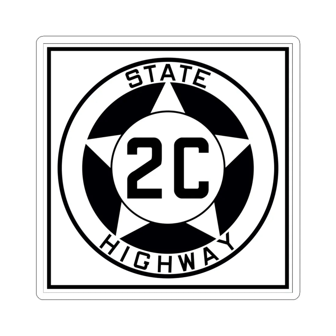 Texas 2C 1935 (Texas) (Road Sign) STICKER Vinyl Kiss-Cut Decal 6 Inch White - The Sticker Space