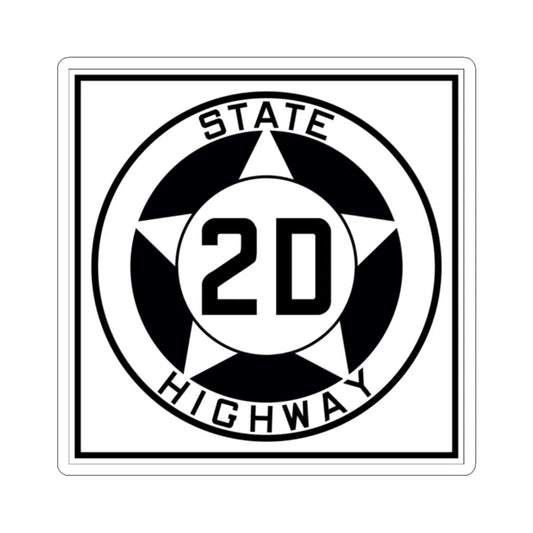 Texas 2D 1935 (Texas) (Road Sign) STICKER Vinyl Kiss-Cut Decal 2 Inch White - The Sticker Space