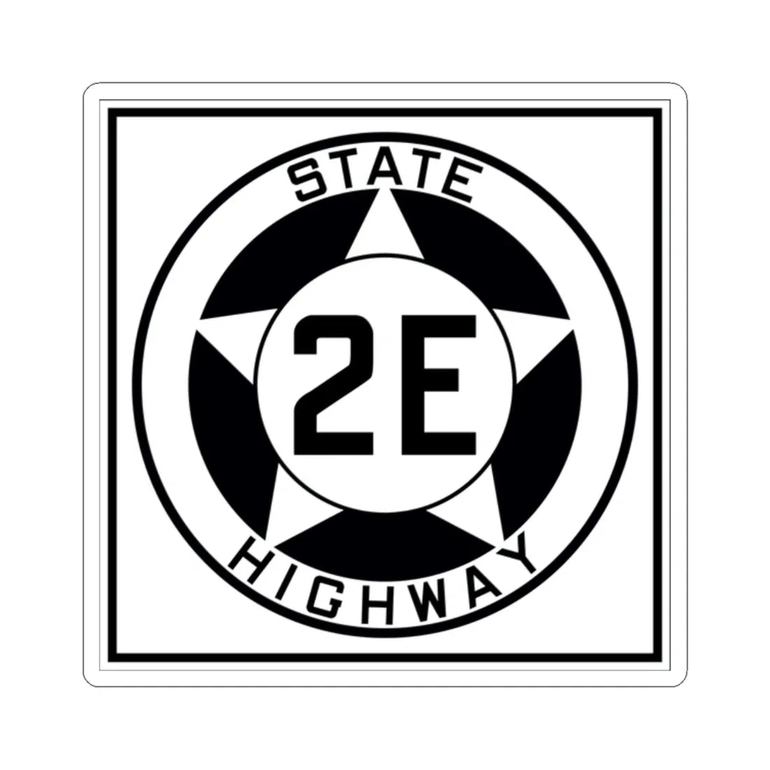 Texas 2E 1935 (Texas) (Road Sign) STICKER Vinyl Kiss-Cut Decal 2 Inch White - The Sticker Space