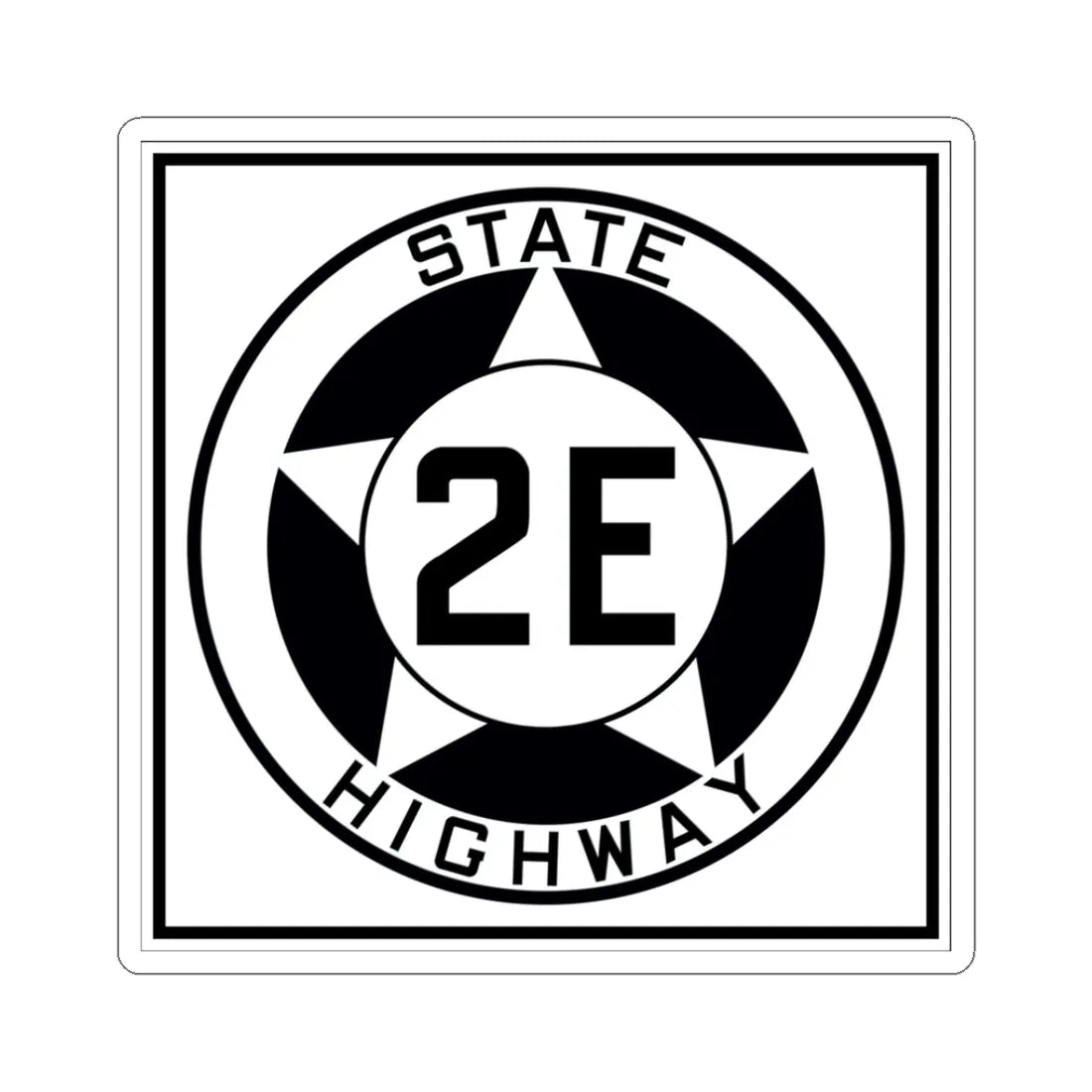 Texas 2E 1935 (Texas) (Road Sign) STICKER Vinyl Kiss-Cut Decal 3 Inch White - The Sticker Space