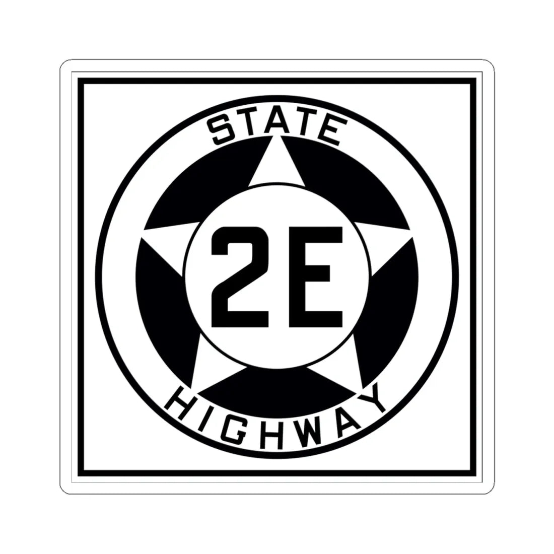 Texas 2E 1935 (Texas) (Road Sign) STICKER Vinyl Kiss-Cut Decal 4 Inch White - The Sticker Space