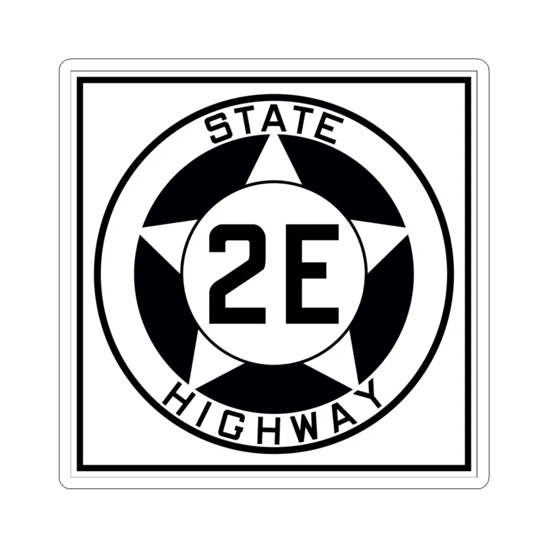 Texas 2E 1935 (Texas) (Road Sign) STICKER Vinyl Kiss-Cut Decal 6 Inch White - The Sticker Space