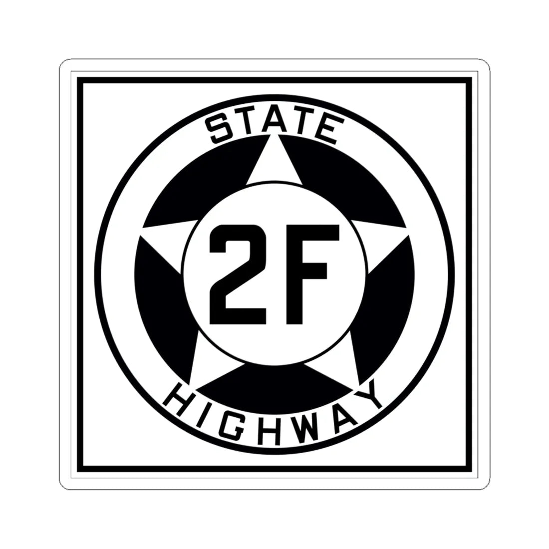 Texas 2F 1935 (Texas) (Road Sign) STICKER Vinyl Kiss-Cut Decal 6 Inch White - The Sticker Space