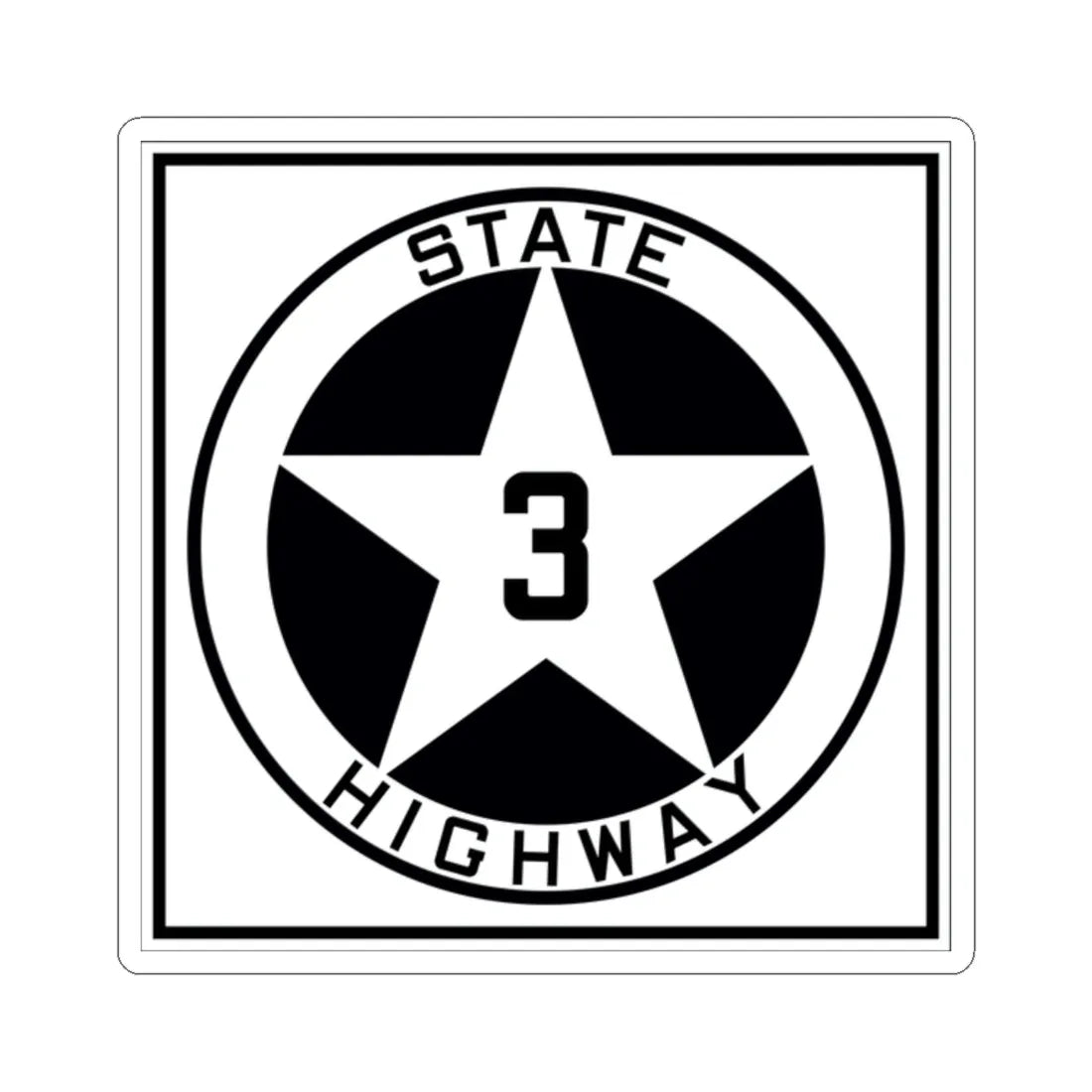 Texas 3 1917 (Texas) (Road Sign) STICKER Vinyl Kiss-Cut Decal 2 Inch White - The Sticker Space