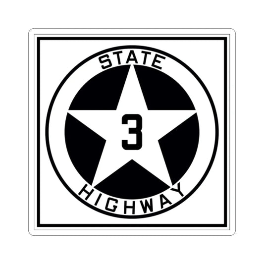 Texas 3 1917 (Texas) (Road Sign) STICKER Vinyl Kiss-Cut Decal 2 Inch White - The Sticker Space