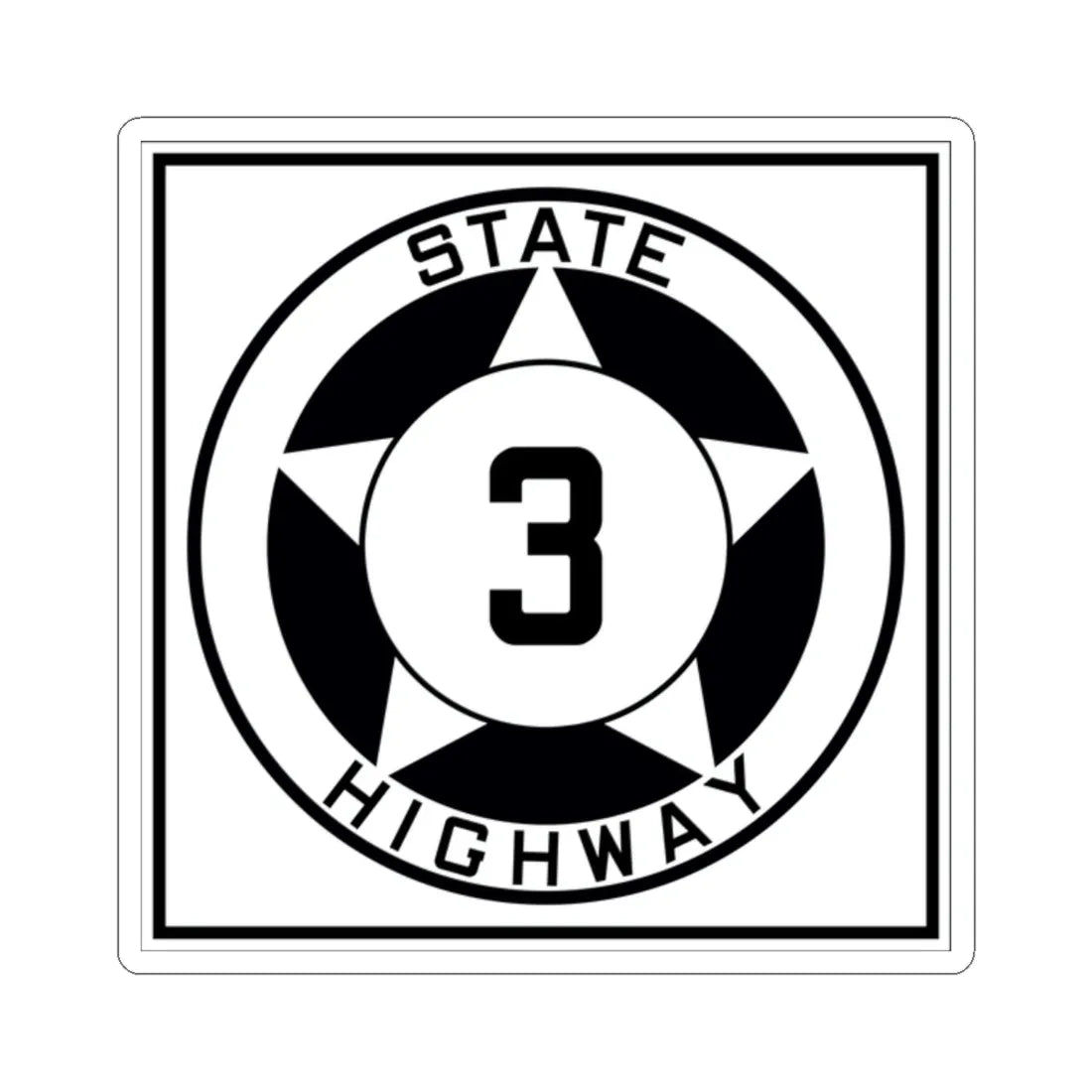 Texas 3 1935 (Texas) (Road Sign) STICKER Vinyl Kiss-Cut Decal 2 Inch White - The Sticker Space