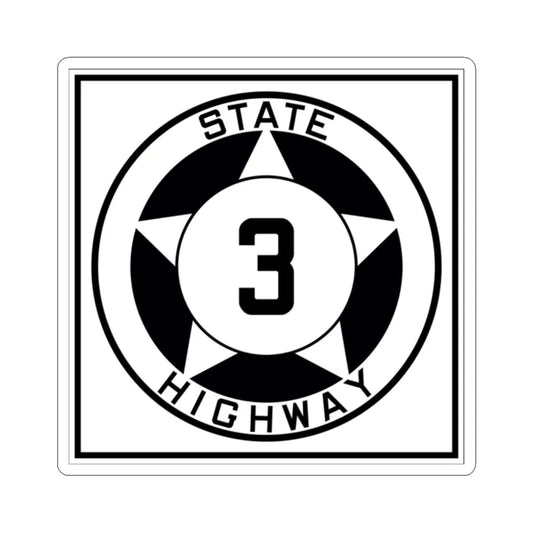 Texas 3 1935 (Texas) (Road Sign) STICKER Vinyl Kiss-Cut Decal 2 Inch White - The Sticker Space