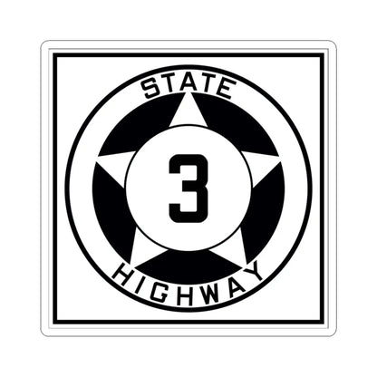 Texas 3 1935 (Texas) (Road Sign) STICKER Vinyl Kiss-Cut Decal 3 Inch White - The Sticker Space