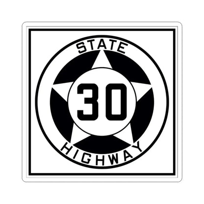 Texas 30 1935 (Texas) (Road Sign) STICKER Vinyl Kiss-Cut Decal 3 Inch White - The Sticker Space