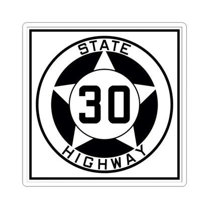 Texas 30 1935 (Texas) (Road Sign) STICKER Vinyl Kiss-Cut Decal 4 Inch White - The Sticker Space