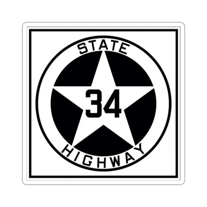 Texas 34 1917 (Texas) (Road Sign) STICKER Vinyl Kiss-Cut Decal 3 Inch White - The Sticker Space