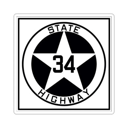 Texas 34 1917 (Texas) (Road Sign) STICKER Vinyl Kiss-Cut Decal 6 Inch White - The Sticker Space