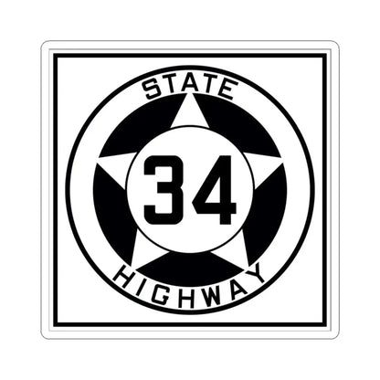 Texas 34 1935 (Texas) (Road Sign) STICKER Vinyl Kiss-Cut Decal 3 Inch White - The Sticker Space