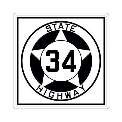 Texas 34 1935 (Texas) (Road Sign) STICKER Vinyl Kiss-Cut Decal 6 Inch White - The Sticker Space