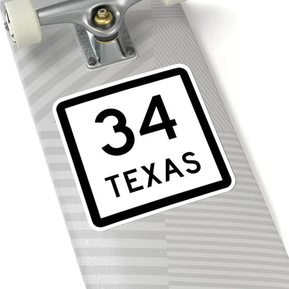 Texas 34 (Texas) (Road Sign) STICKER Vinyl Kiss-Cut Decal - The Sticker Space