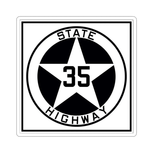 Texas 35 1917 (Texas) (Road Sign) STICKER Vinyl Kiss-Cut Decal 2 Inch White - The Sticker Space