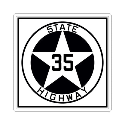 Texas 35 1917 (Texas) (Road Sign) STICKER Vinyl Kiss-Cut Decal 3 Inch White - The Sticker Space
