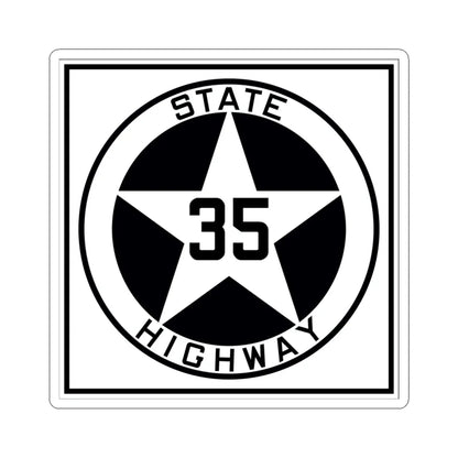 Texas 35 1917 (Texas) (Road Sign) STICKER Vinyl Kiss-Cut Decal 4 Inch White - The Sticker Space