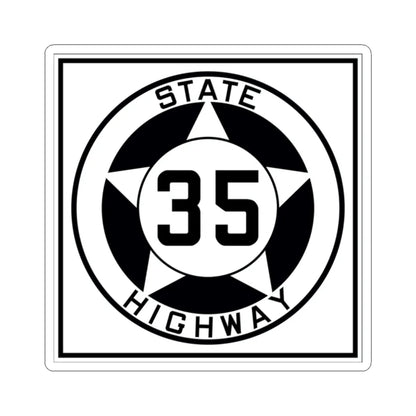 Texas 35 1935 (Texas) (Road Sign) STICKER Vinyl Kiss-Cut Decal 2 Inch White - The Sticker Space