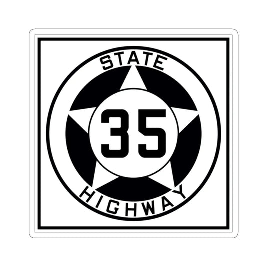 Texas 35 1935 (Texas) (Road Sign) STICKER Vinyl Kiss-Cut Decal 2 Inch White - The Sticker Space