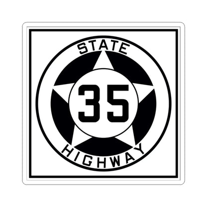 Texas 35 1935 (Texas) (Road Sign) STICKER Vinyl Kiss-Cut Decal 3 Inch White - The Sticker Space
