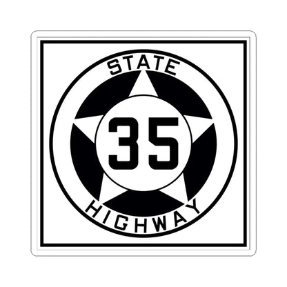 Texas 35 1935 (Texas) (Road Sign) STICKER Vinyl Kiss-Cut Decal 4 Inch White - The Sticker Space