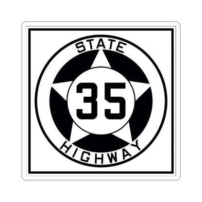 Texas 35 1935 (Texas) (Road Sign) STICKER Vinyl Kiss-Cut Decal 6 Inch White - The Sticker Space