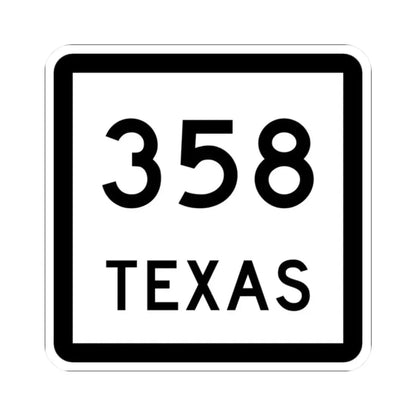 Texas 358 (Texas) (Road Sign) STICKER Vinyl Kiss-Cut Decal 2 Inch White - The Sticker Space